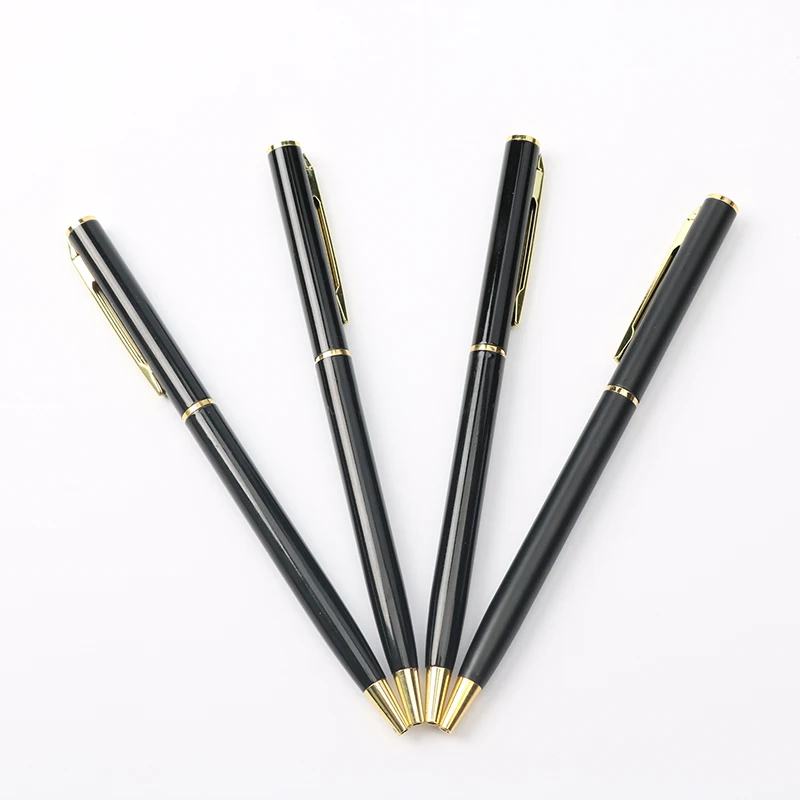 Новое поступление черный стержень вращающаяся металлическая шариковая ручка