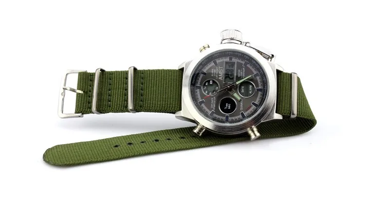 Мужские модные спортивные военные наручные часы новые AMST часы мужские люксовый бренд 5ATM 50m светодиодный цифровой аналоговый кварцевые часы для дайвинга