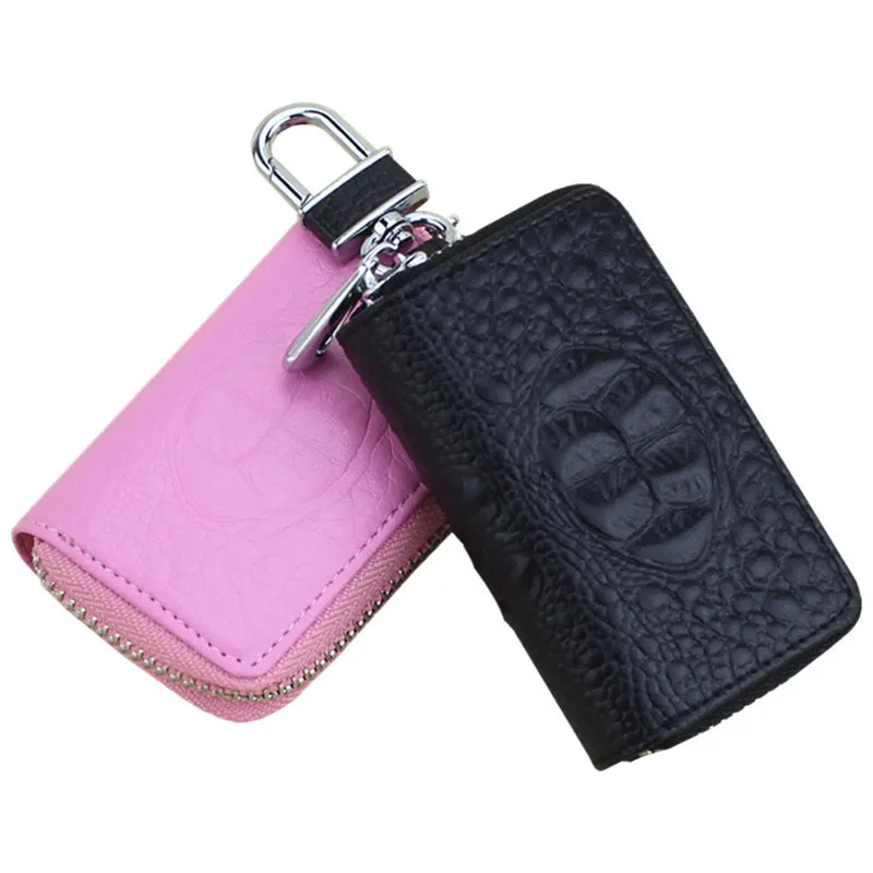 Кожаный бумажник для ключей женщин и мужчин с узором крокодиловая кожа чехол на