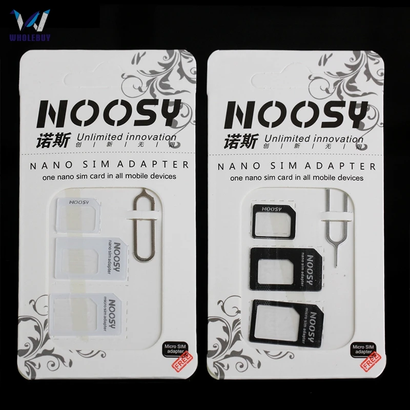 300 компл./лот Noosy 4 в 1 Nano SIM карта для Micro Mini Sim адаптер Iphone Samsung | Мобильные телефоны и