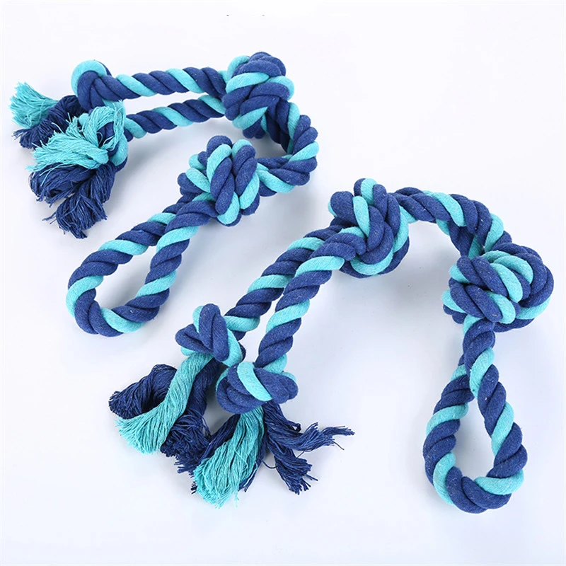 Pet Toys Big dog double knot Biting Braided Cotton Rope Knot Bone Chew Toy for Dog Pets Dogs Training Bait | Дом и сад