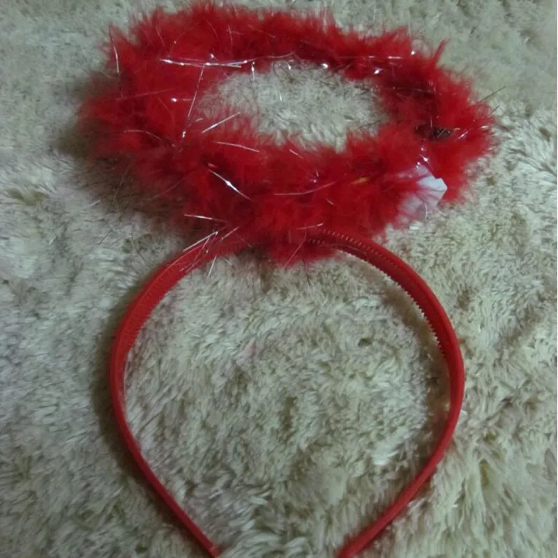 Women Girls LED Flashing Feather Angel Halo Ring Headband Light Glowing Hairband Hair Accessory Rave Glow Party Halloween|Аксессуары для