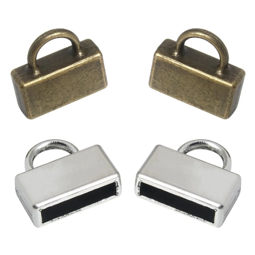 20 шт. античный бронзовый серебристый цвет концевые колпачки застежки для