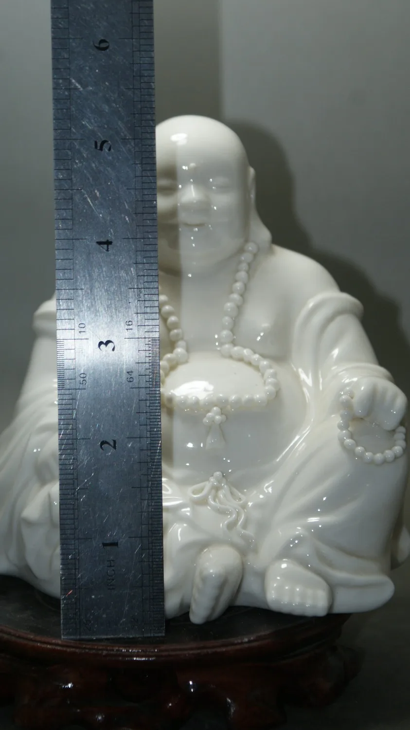 

China Dehua Old White Porcelain Hand carved excellent Buddha old statue Porcelain statue
