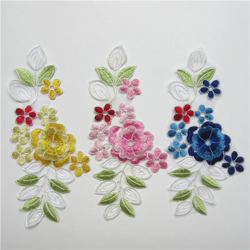 Кружевные вышитые воротники с вышивкой нашивки тканевые искусственные для