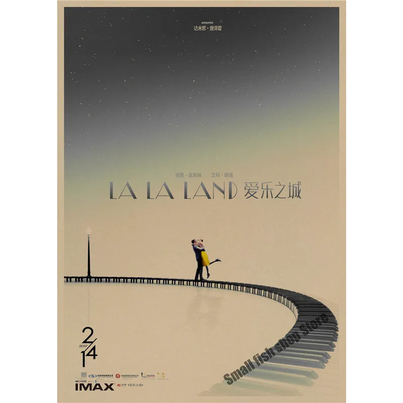 LA LAND Ретро плакат, крафт-бумага, бумага для бара, кафе, домашний декор, настенная роспись - Цвет: Светло-серый