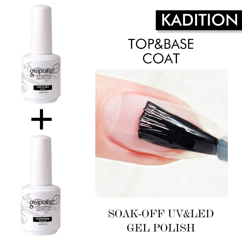 KADITION верхнее покрытие + Гель-лак для ногтей Basecoat 15 мл замачиваемый УФ-праймер