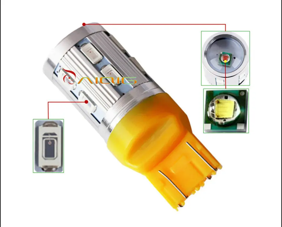 2 шт. автомобисветодиодный светодиодные лампы 7443 7440 12 SMD 5730 W21/5 Вт 5 Вт|led marquee|led 194