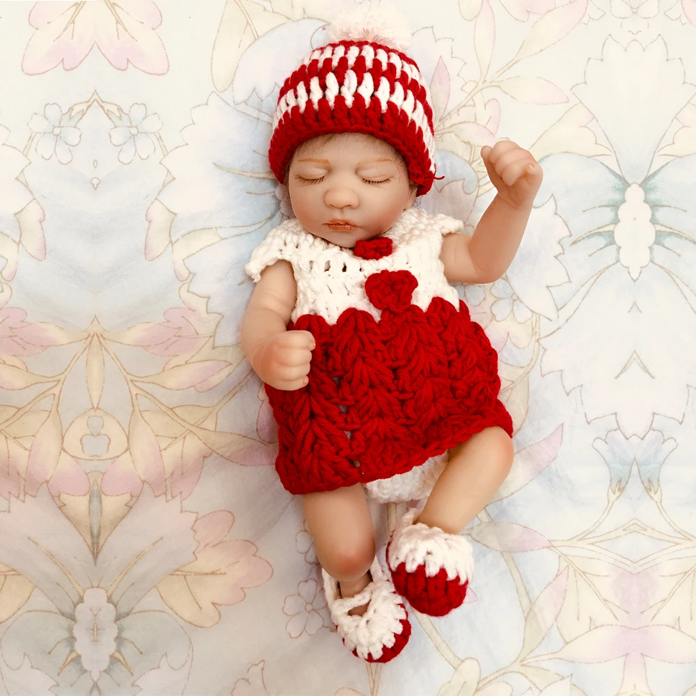 

OtardDolls bebe reborn doll 10" Full slicone reborn Adorable baby dolls Handmade Painting Hair Gift Bonecas For Birthday Gift