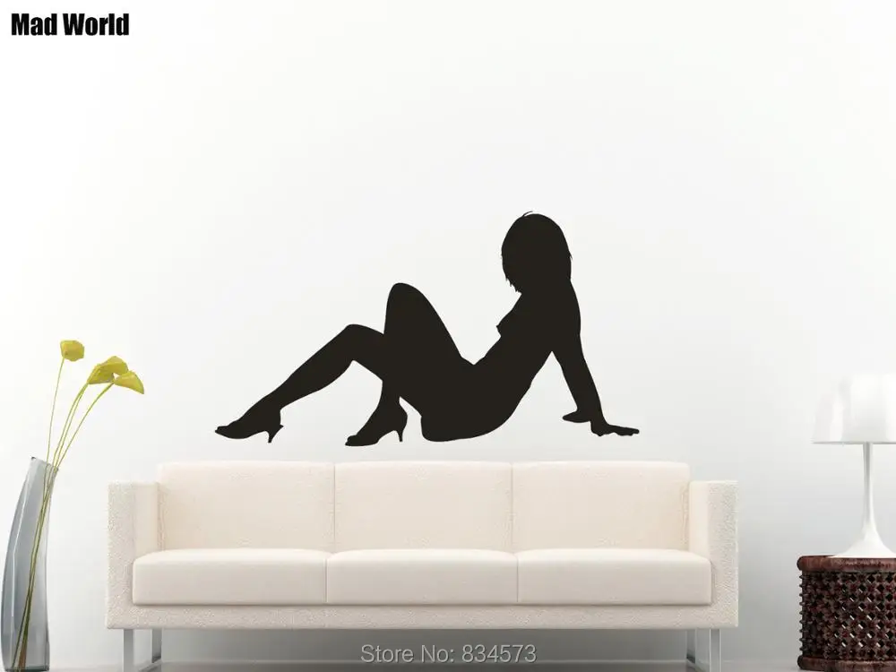 

Mad World-Sexy Beautiful Hot Woman Silhouette Wall Art Sticker Wall Decal Home DIY Decoration Removable Room Decor Wall Stickers