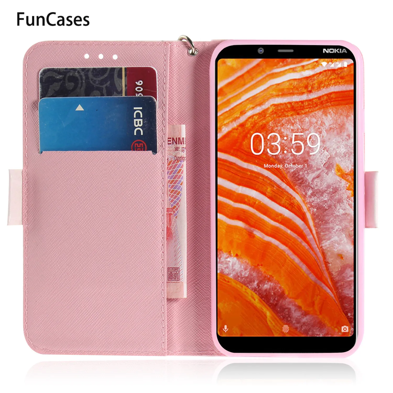 Чехол для телефона с 3D рисунком животных funda Nokia 7 1 2018 бумажник флип чехол Ajax carcaso 3