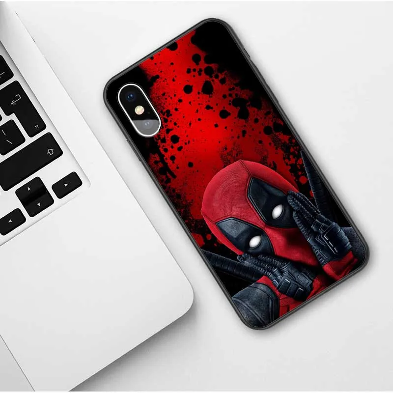 Мягкий Черный силиконовый чехол для телефона с человеком-пауком для iPhone 11Pro Max Deadpool, крутой чехол для iPhone X 5 5S SE 6 6S 7 8 Plus XS MAX XR - Цвет: TPU