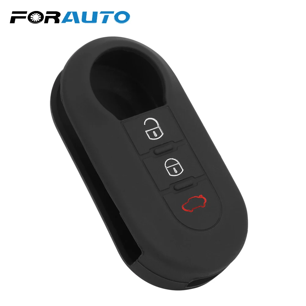 Чехол для автомобильного ключа FORAUTO чехол брелок с 3 кнопками FIAT 500 500L ABARTH Panda Punto
