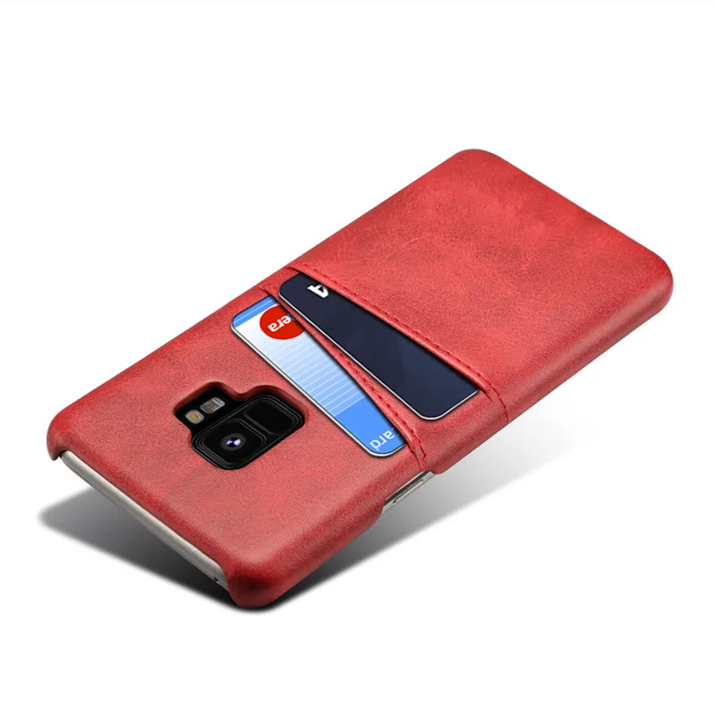Из искусственной кожи со слотами для карт чехол samsung S10 S9 S8 Plus жёсткий ПК Футляр