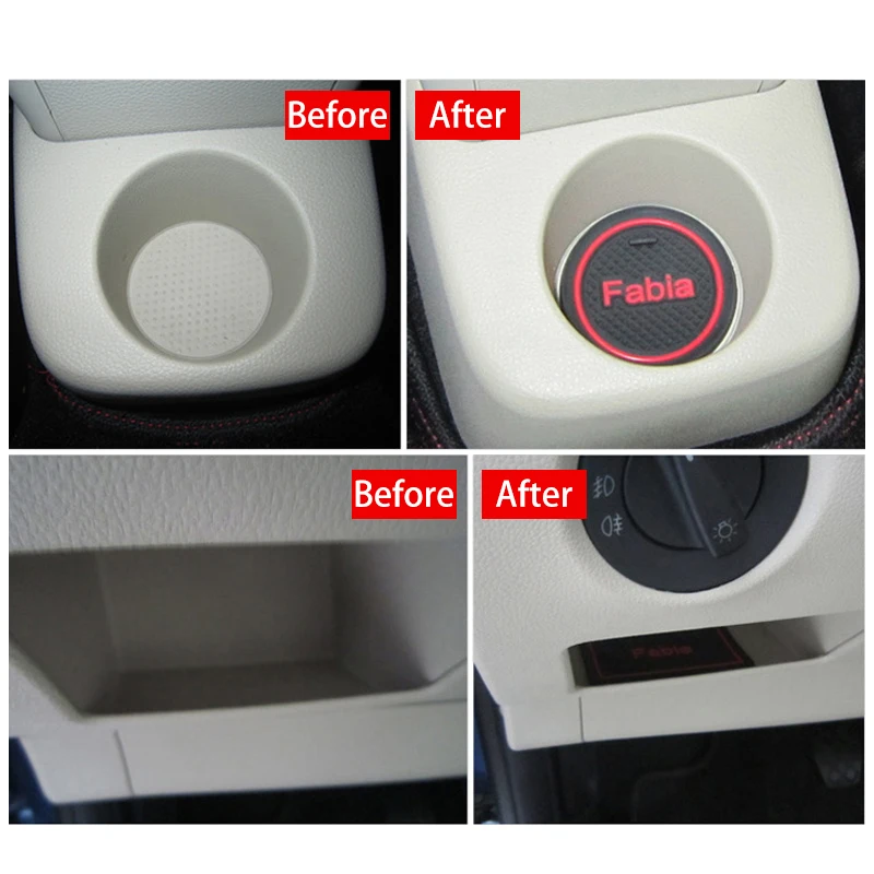 7 шт. для SKODA Fabia 2012 2013 2014 автомобильные аксессуары внутренние ворота Слот Коврик