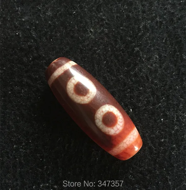 

Fengshui Ji Beads 12mm*38mm 5eyes Pattern DYI Tibetan Mystical Natural Stone Heaven Eyed Dzi Red Color Great Charm Accesorries