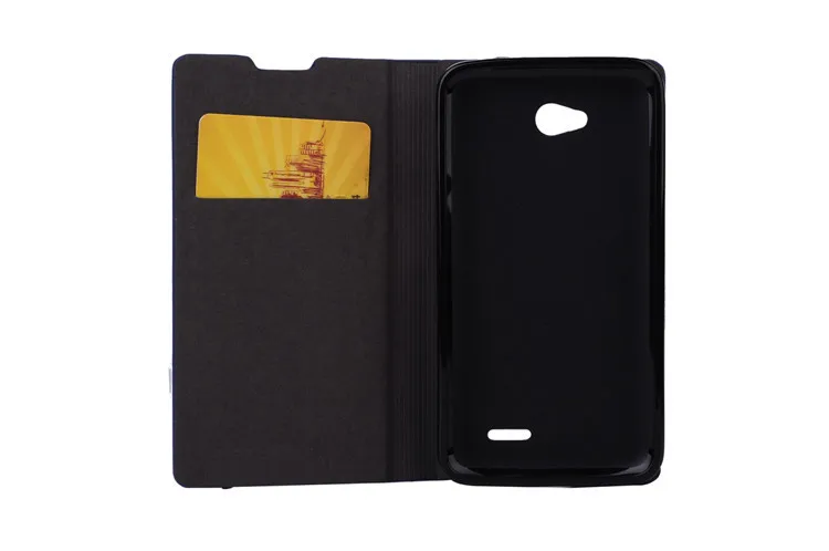 Роскошный кожаный чехол бумажник с откидной крышкой для мобильного телефона LG L70