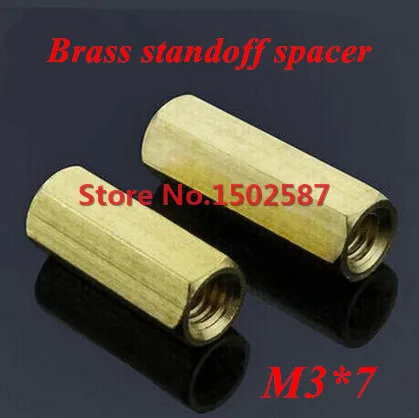 

200 Pieces M3*7 Brass Hex Standoff Spacer Double-pass Column M3 Female x M3 Female 7mm