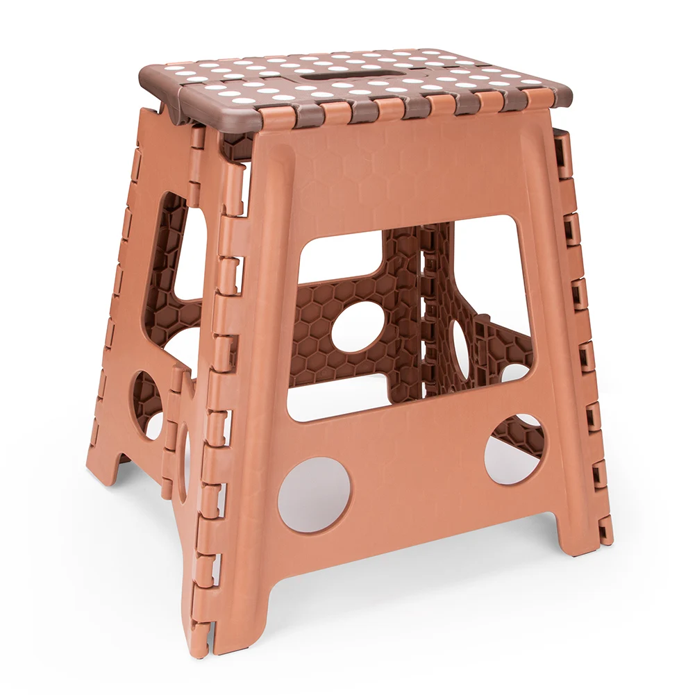 Brown 15Inch Живой пластиковый складной табурет 16 дюймов Высота Премиум складной табурет для детей и взрослых кухня сад ванная комната шаговый табурет - Цвет: Brown 15Inch