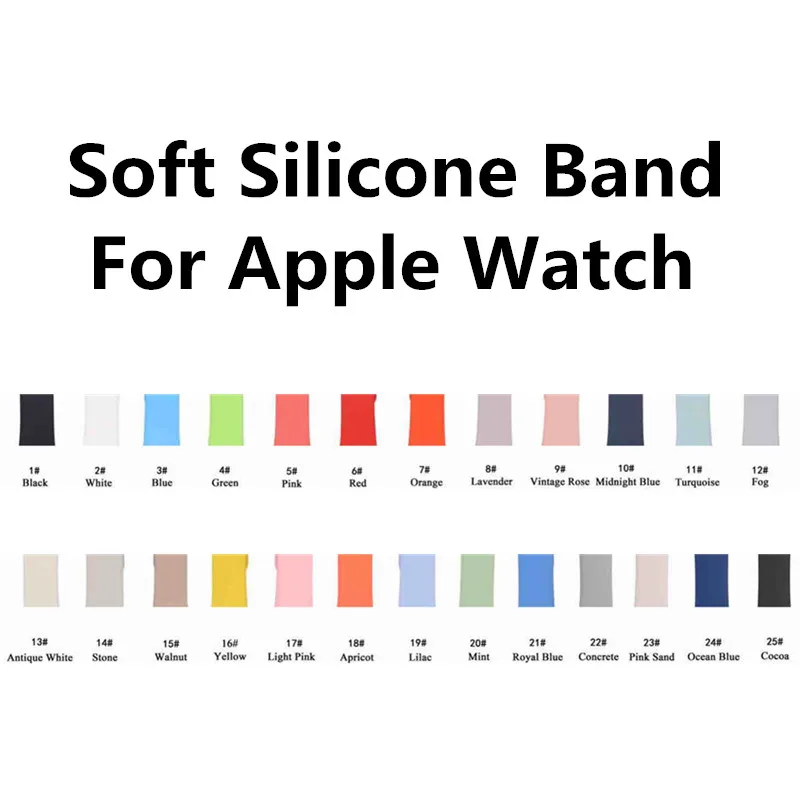 2017Colorful Soft Silicone Replacement Sport Band For 38mm Apple Watch Series1 2 3 42mm Wrist Bracelet Strap iWatch Edition | Наручные