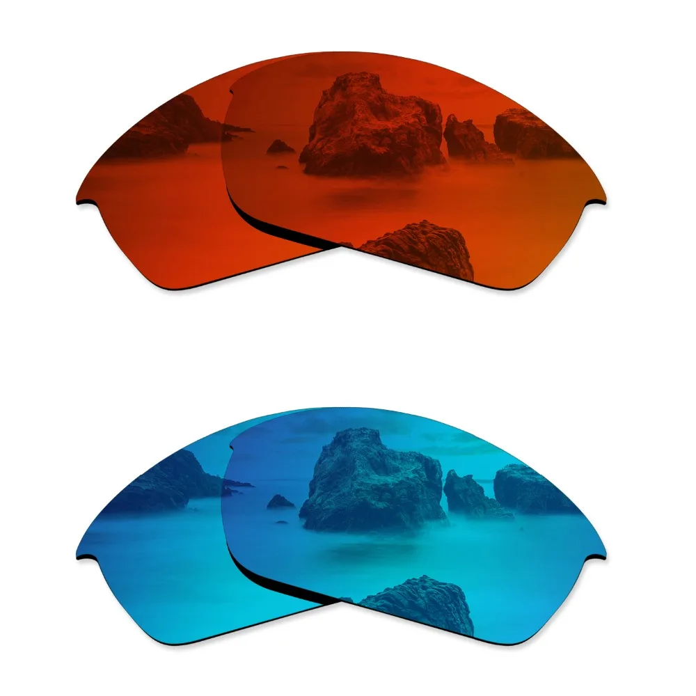 2 пары поляризованных солнцезащитных очков Glintbay Сменные линзы для Oakley Flak Jacket Fire Red
