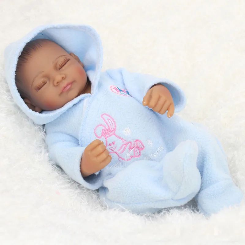 

10Inch African American Baby Doll Boy Full Silicone Body Bebe Reborn Babies Dolls Ethnic Alive Dolls Brinquedo Juguetes