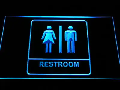 i1029 Unisex Men Women Male Female Restroom Toilet Washroom LED Neon Light Light Signs On/Off Switch 20+ Colors 5 Sizes