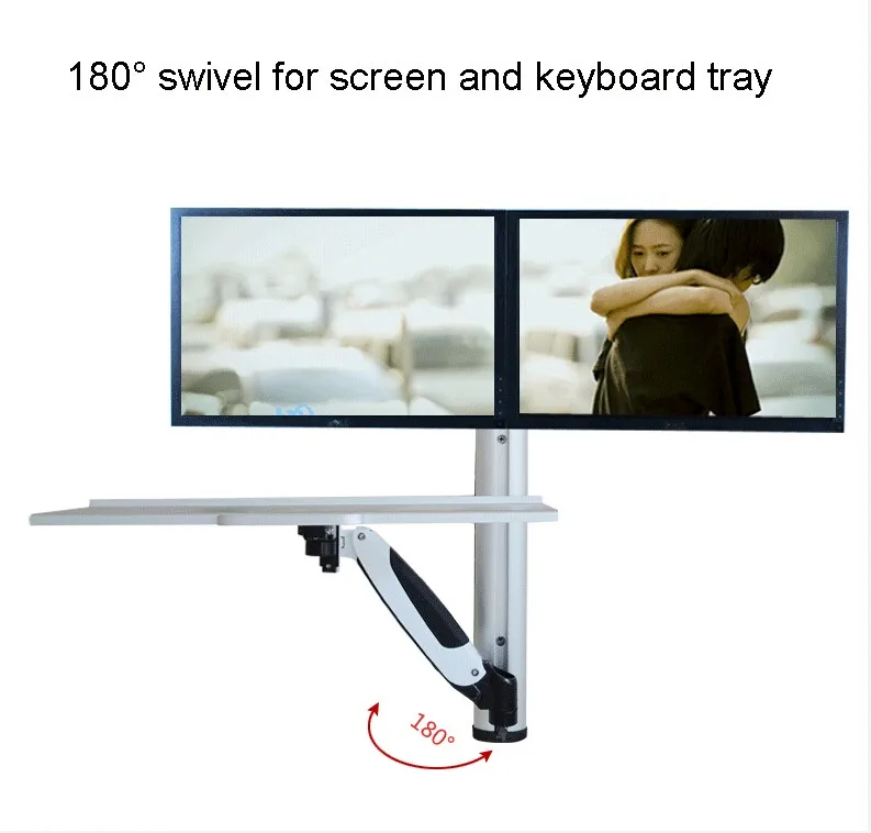 Алюминиевая Подставка для монитора WS09 с газовой пружиной и двойным экраном|screen