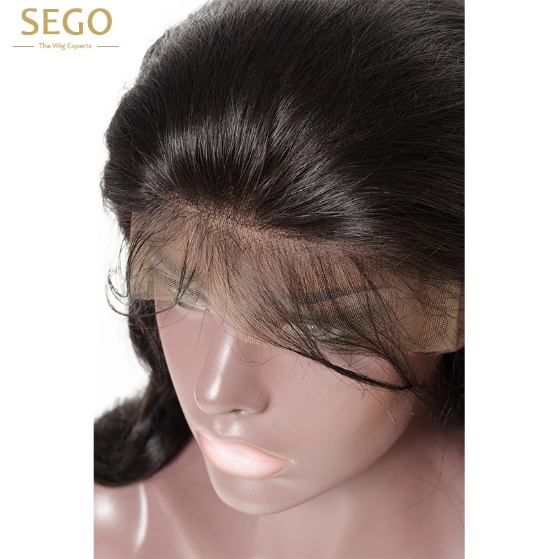 SEGO 13*4 волнистые человеческие парики для черных женщин 130% плотность натуральный