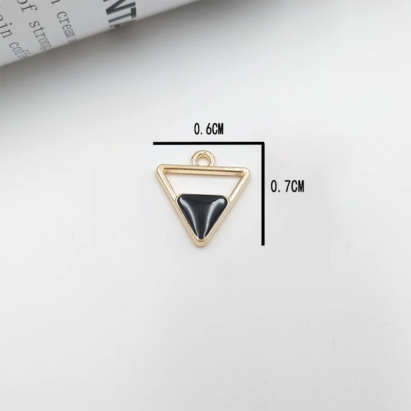 10pcs DIY Triangle Simple Alloy Jewelry Accessories alloy accessories pendant dripping oil bracelet necklace headdress B03 | Украшения и