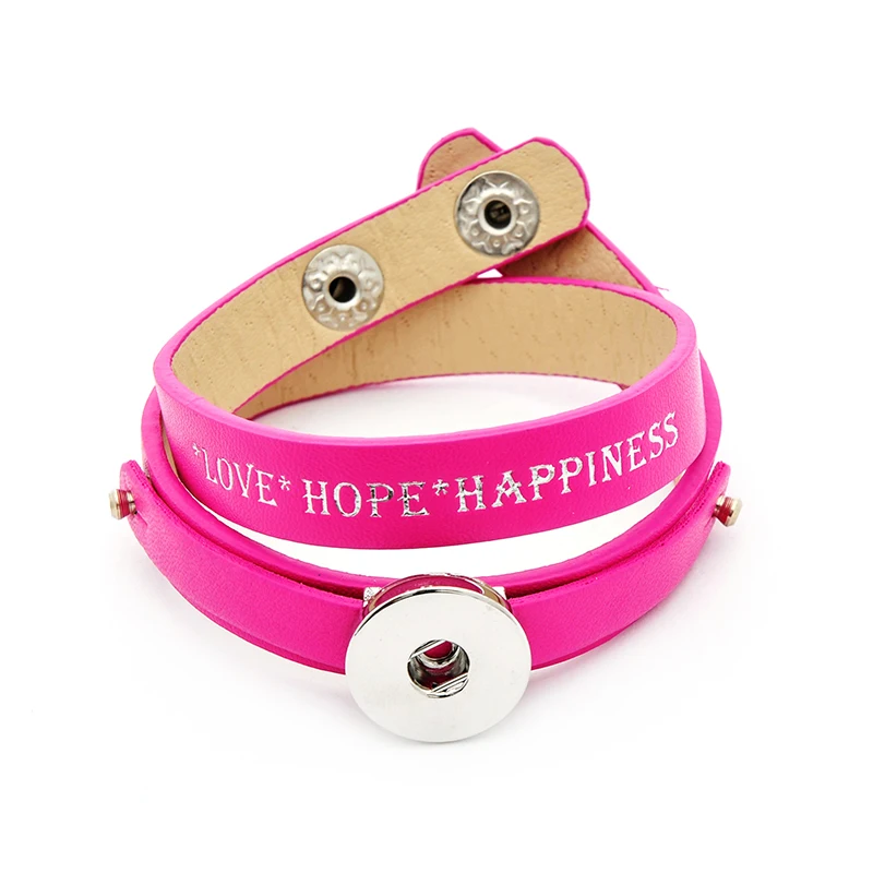 Модные Красочные Многослойные браслеты из искусственной кожи LOVE HOPE HAPPINESS 19 см 18