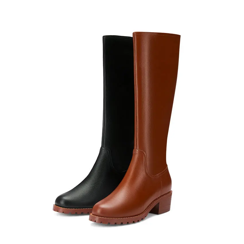 Женские мотоциклетные ботинки QUTAA зимние повседневные до середины голени на