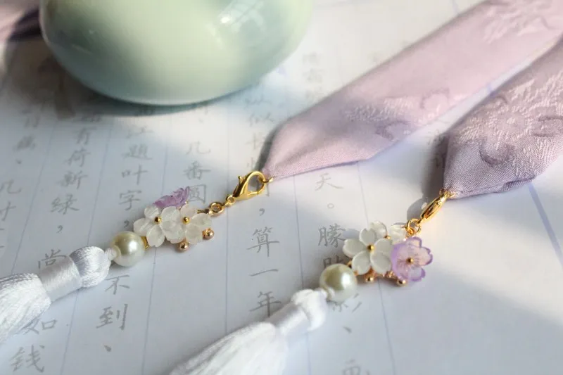 Светло-дымчатый фиолетовый мягкий хлопок Hanfu повязка для волос с кисточками античный тиара аксессуары для волос