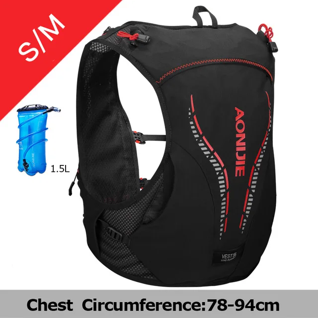 Red S-M 1.5L AONIJIE 5L жилет для бега Легкий Рюкзак дышащий велосипедный марафон Портативный Сверхлегкий нейлоновый походный открытый спортивный мешок - Цвет: Red S-M 1.5L