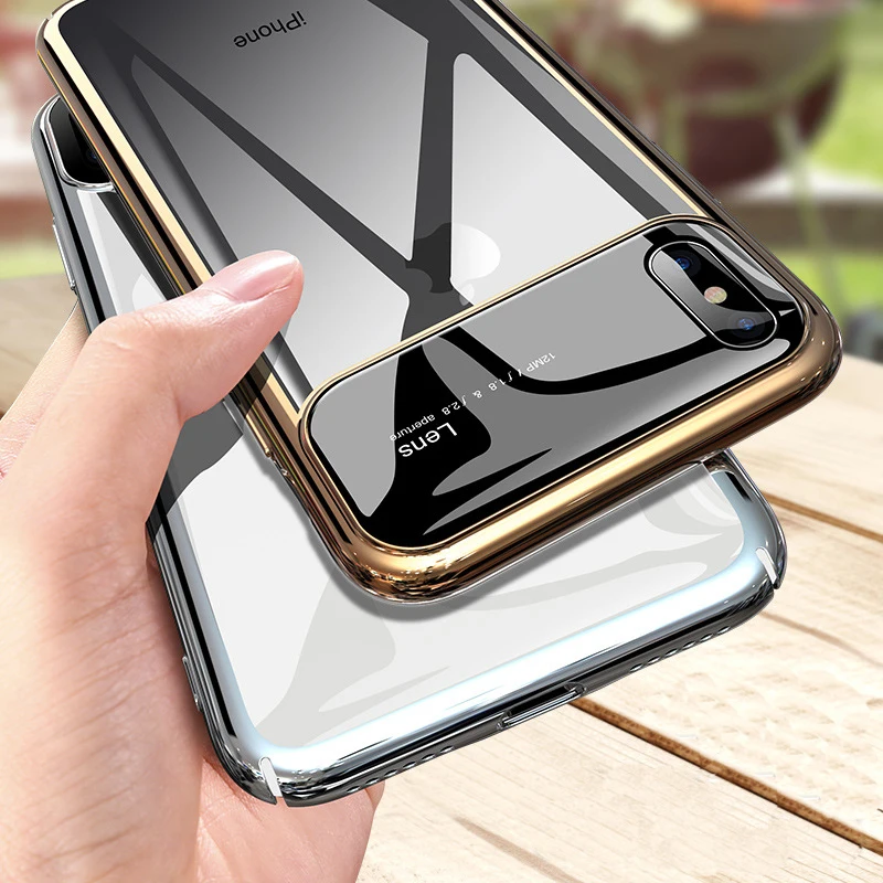 Стильный черный чехол для камеры из закаленного стекла для iPhone XS Max XR X супер пластиковый защитный чехол для iPhone XR 7 8 Plus чехол