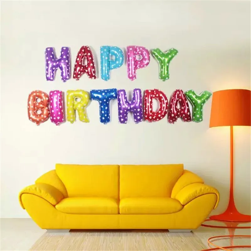16 inches Letter Balloons HAPPY BIRTHDAY Foil Silver Gold ballons birthday party decorations kids Supplies | Дом и сад