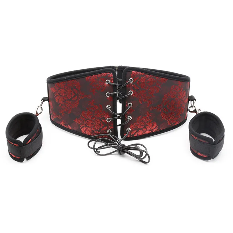 5 Pcs/Set Sex Toys For Adults Handcuffs Nipple Clamps Whip Mask Waistband Bdsm Bondage Set |
