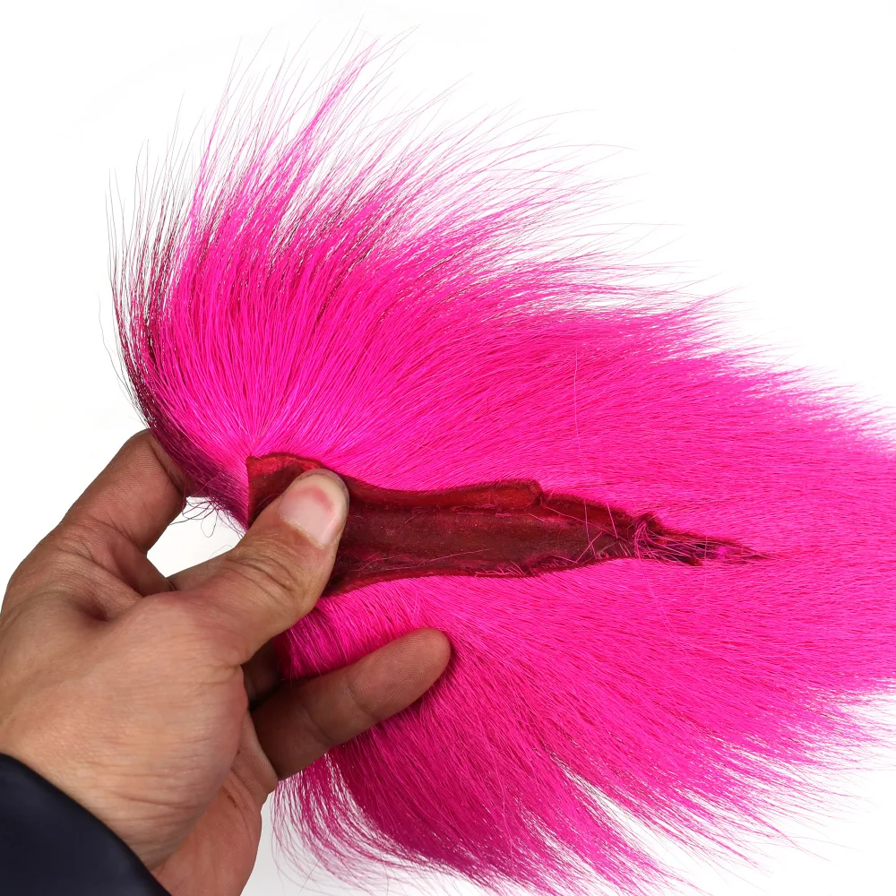 Материал для завязывания мух окрашенный олень хвост волосы мех Bucktail Buck мухи для завязывания соленой воды мухи сухие желтый зеленый синий красный
