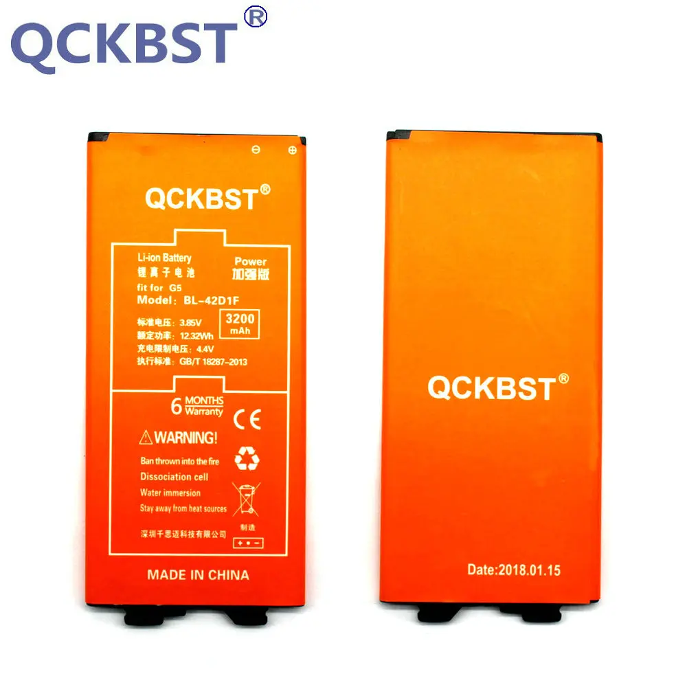 Аккумулятор QCKBST BL 42D1F 3200 мАч для телефона LG G5 H868 H860N H860 F700K H850 H830 H820 VS987 LS992 US992 F700L F700S