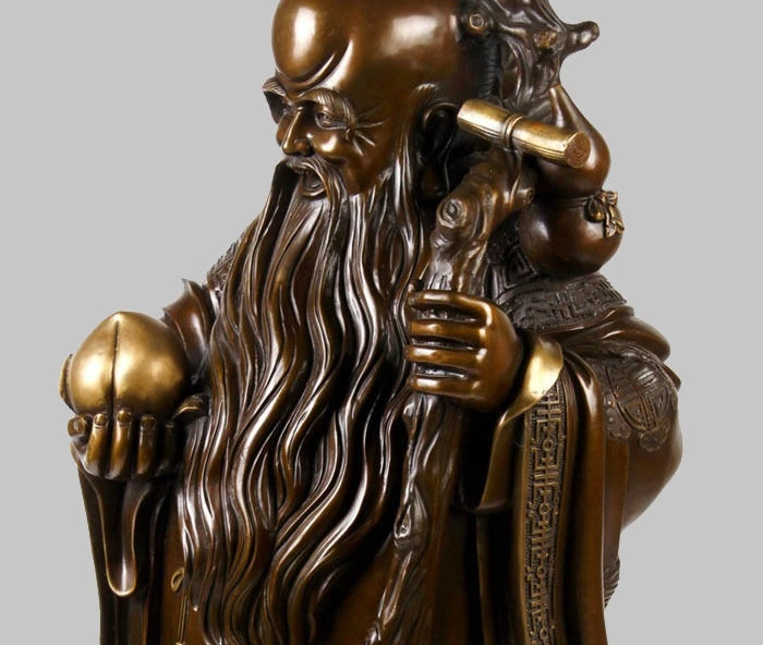 32 &quotкитайские из чистой бронзы долгая жизнь Бог старый человек держит персик и