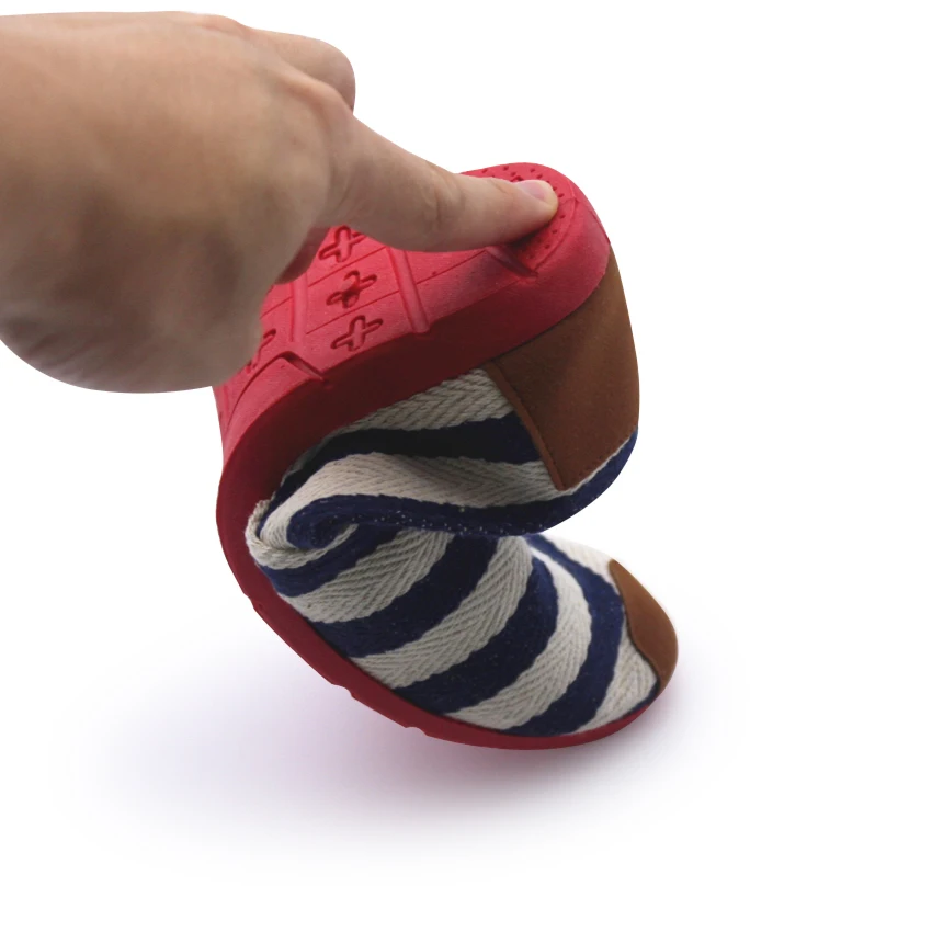 Туфли Cresfimix женские с синими полосками крутые холщовые без застежки мягкие