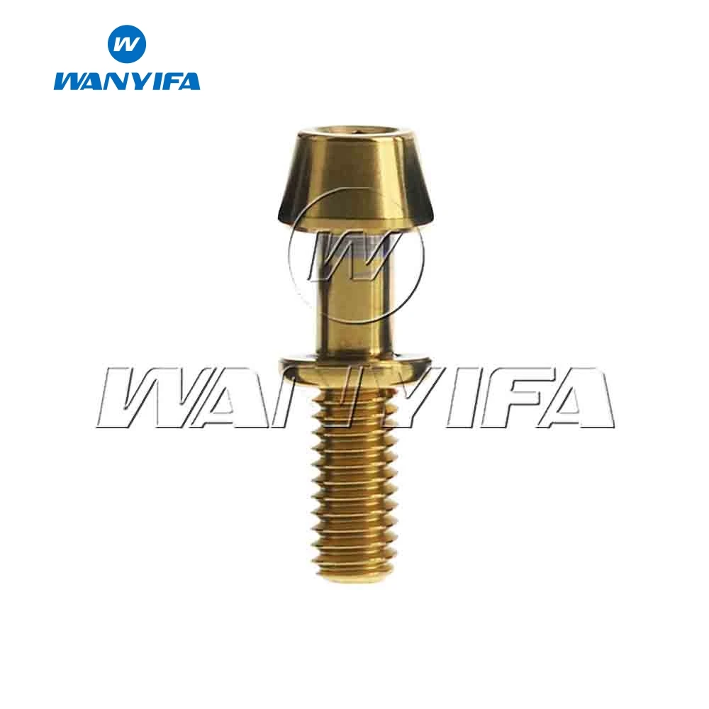 Gold Титановый болт Ti M4x15.3mm шестигранный конус с шайбами титановые винты для велосипеда Ritchey C260 - Цвет: Gold