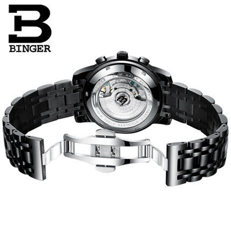 Подлинные роскошные мужские водонепроницаемые автоматические механические