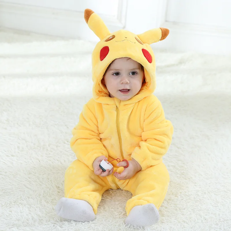 Pikachu Покемон кигуруми Пикачу детский Кигуруми костюмы для девочки; на лямках; пижамный комплект с рисунком из аниме с принтом в виде персонажей из мультфильма, детские наборы праздничный наряд для вечеринки, одежда для сна - Цвет: Pikachu