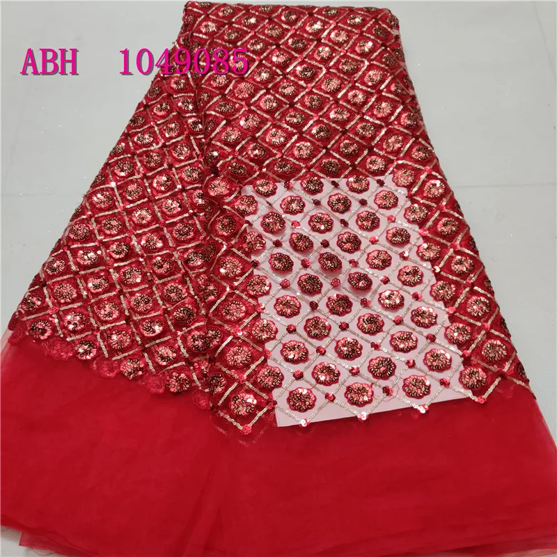 

African Lace Fabric Embroidered 3d Sequins Nigerian Mesh Lace for Wedding High Quality French Tulle Lace Fabric with Sequins