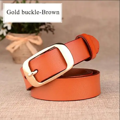 ZK-008B2Brown-gold Дизайнерские широкие женские пояса из натуральной кожи, Женская винтажная Пряжка со штырем, женские роскошные женские ремни, кожаные женские ремни 8537 - Цвет: ZK-008B2Brown-gold