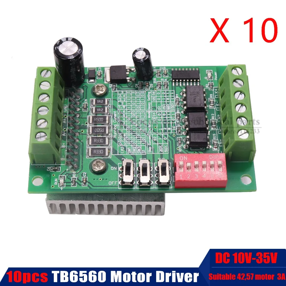 10 шт Шаговый двигатель tb6560 Драйвер платы 3A DC 10 V-35 V ЧПУ одноосный контроллер модуль 10 файлов приводов