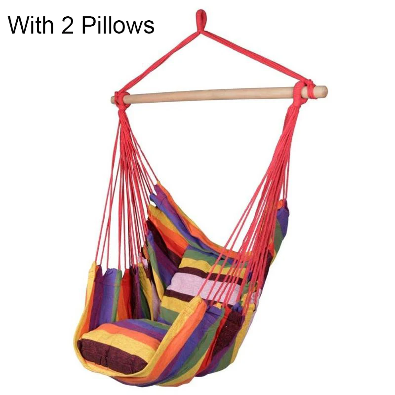 Chair with pillow Гамак кресло подвесное кресло качели с 2 подушки Открытый Сад Гамак для взрослых детей подвесное кресло качели кроватка кресло - Цвет: Chair with pillow
