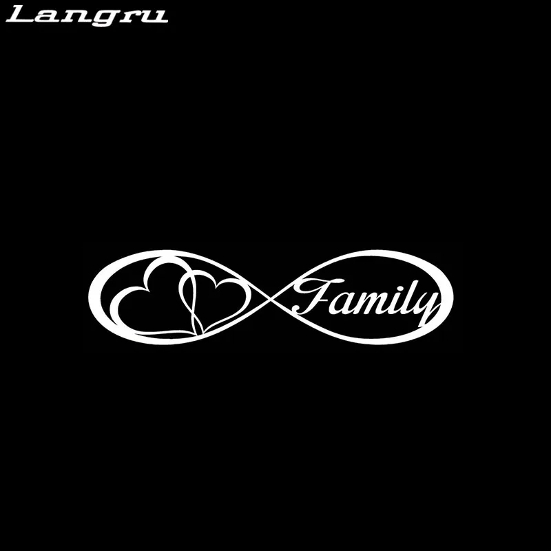 Langru Family Love Heart Forever Symbol виниловая Автомобильная наклейка Доберман декоративная