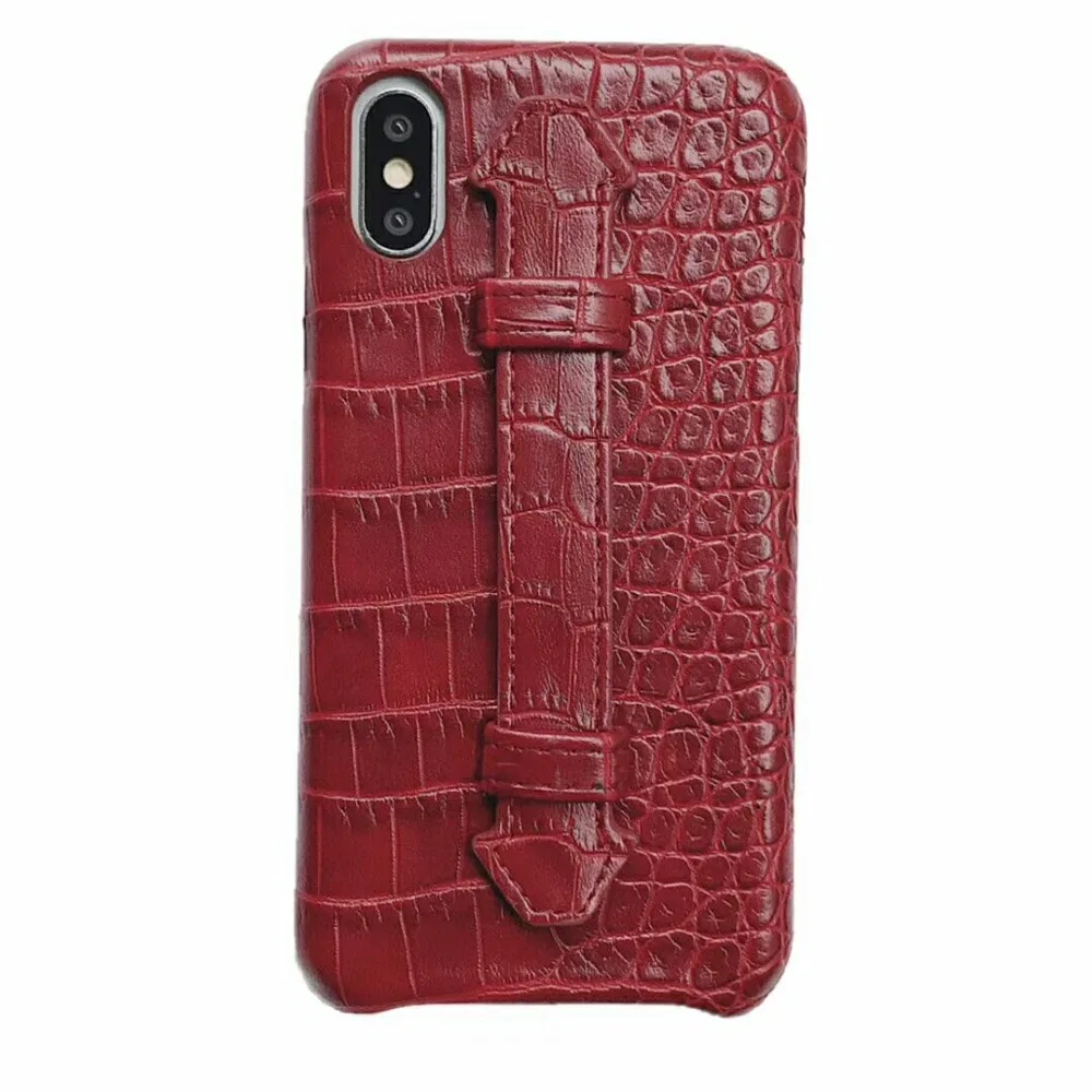 Чехол для iPhone XR 6 S роскошный кожаный ремешок на запястье крокодиловый браслет